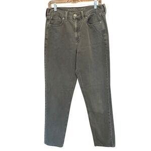 American Eagle Mom Jean 10 Long Gray High Waisted Denim 90s Casual Grunge Indie